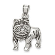 Sterling Silver Bulldog Pendant with Realistic 3D Dog Design, Unisex Animal Charm