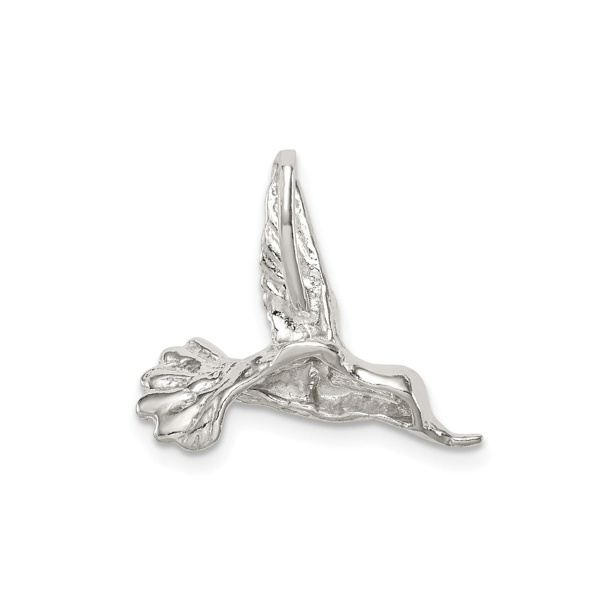 Sterling Silver Hummingbird Pendant with Flying Bird Design and Nature Theme