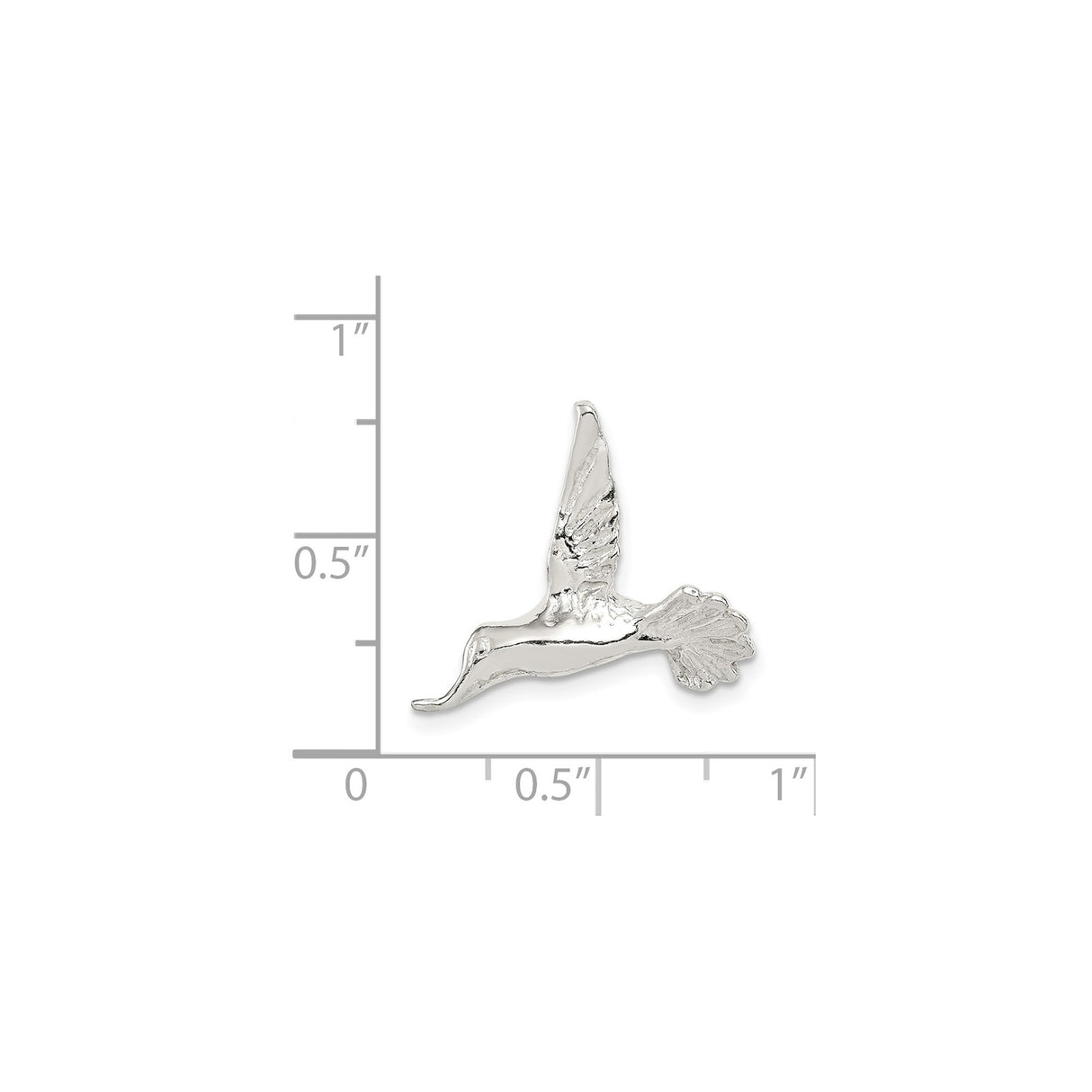 Sterling Silver Hummingbird Pendant with Flying Bird Design and Nature Theme