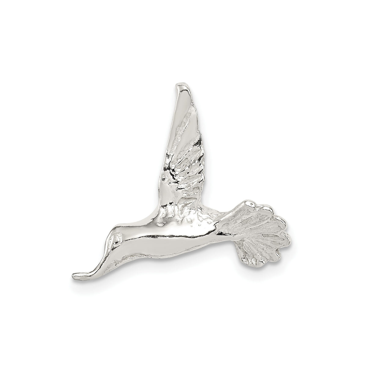 Sterling Silver Hummingbird Pendant with Flying Bird Design and Nature Theme