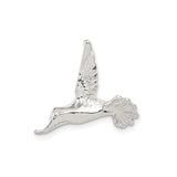Sterling Silver Hummingbird Pendant with Flying Bird Design and Nature Theme