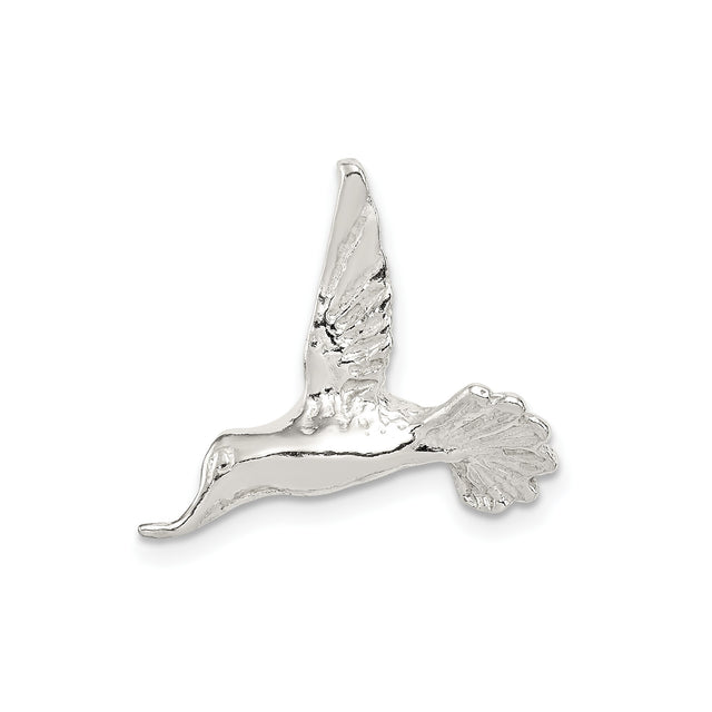 Sterling Silver Hummingbird Pendant with Flying Bird Design and Nature Theme