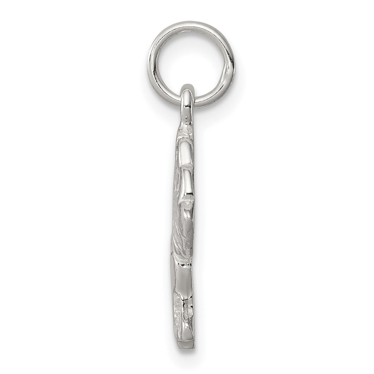 Sterling Silver Terrier Dog Pendant with Textured Design, Animal Charm for Pet Lovers
