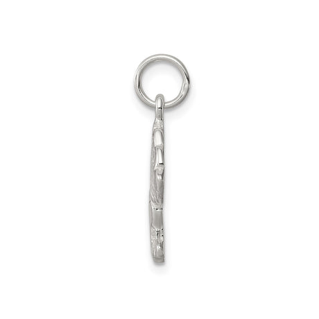 Sterling Silver Terrier Dog Pendant with Textured Design, Animal Charm for Pet Lovers