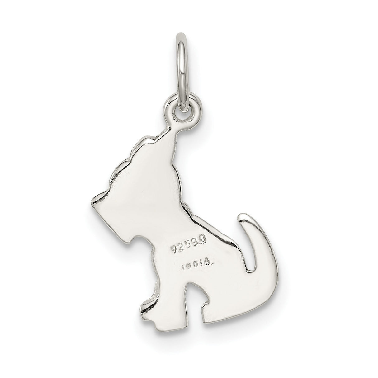 Sterling Silver Terrier Dog Pendant with Textured Design, Animal Charm for Pet Lovers