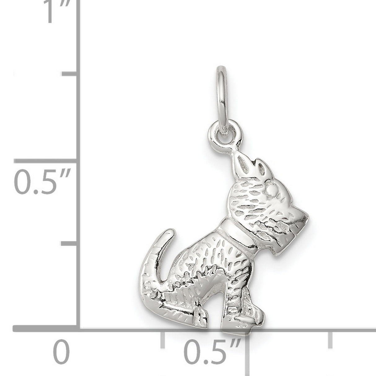 Sterling Silver Terrier Dog Pendant with Textured Design, Animal Charm for Pet Lovers