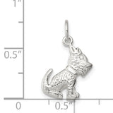Sterling Silver Terrier Dog Pendant with Textured Design, Animal Charm for Pet Lovers