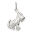 Sterling Silver Terrier Dog Pendant with Textured Design, Animal Charm for Pet Lovers