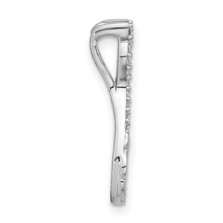 CZ Cat Chain Slide Charm Pendant in Real 925 Sterling Silver