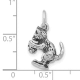 Antiqued Cat Playing Ball Charm Pendant in Real 925 Sterling Silver