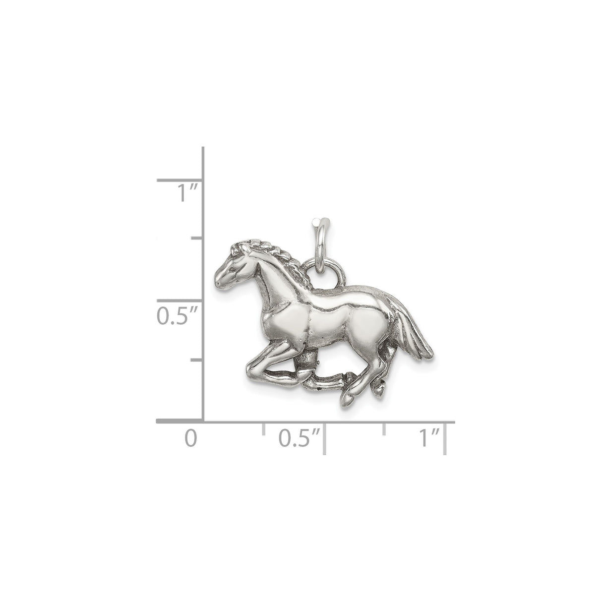 Sterling Silver Horse Pendant with Running Horse Design, Equestrian Theme Jewelry for Women