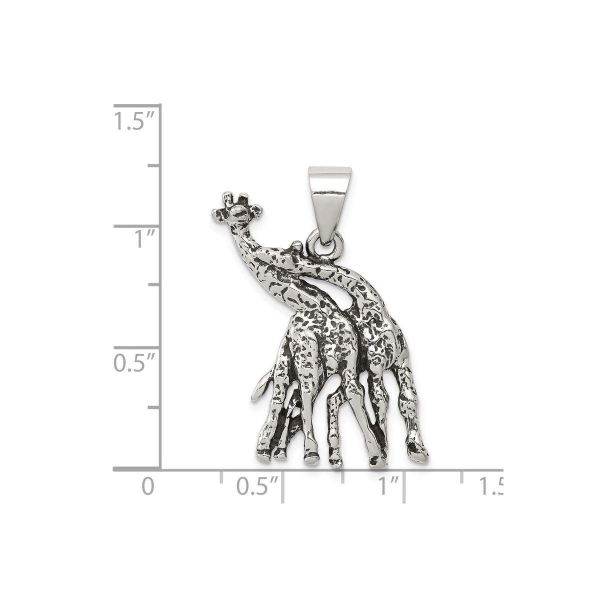 Sterling Silver Giraffe Pendant, Intertwined Wildlife Charm, Nature-Inspired Love Token Jewelry