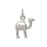 Sterling Silver Camel Charm Pendant, Detailed Animal Silhouette, Travel and Adventure Theme