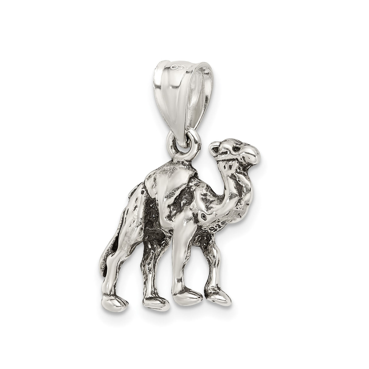 Sterling Silver Camel Pendant Charm, Detailed Dromedary Design, Travel and Cultural Animal Theme