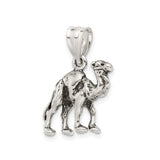 Sterling Silver Camel Pendant Charm, Detailed Dromedary Design, Travel and Cultural Animal Theme
