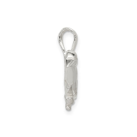 Sterling Silver Bird Pendant with Perched Design, Nature-Inspired Wildlife Charm