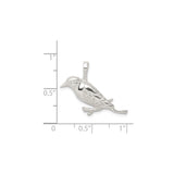 Sterling Silver Bird Pendant with Perched Design, Nature-Inspired Wildlife Charm