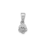 Sterling Silver Rose Flower Pendant with Detailed Petal Design, Romantic Botanical Jewelry for Women
