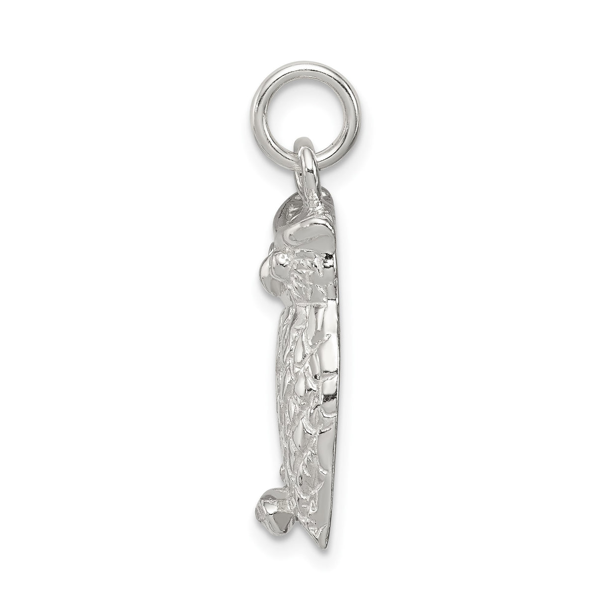 Sterling Silver Owl Pendant with Realistic Perched Owl Design, Symbolic Nature Jewelry