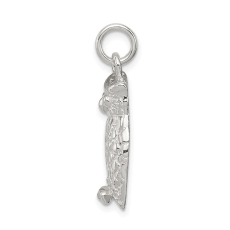 Sterling Silver Owl Pendant with Realistic Perched Owl Design, Symbolic Nature Jewelry