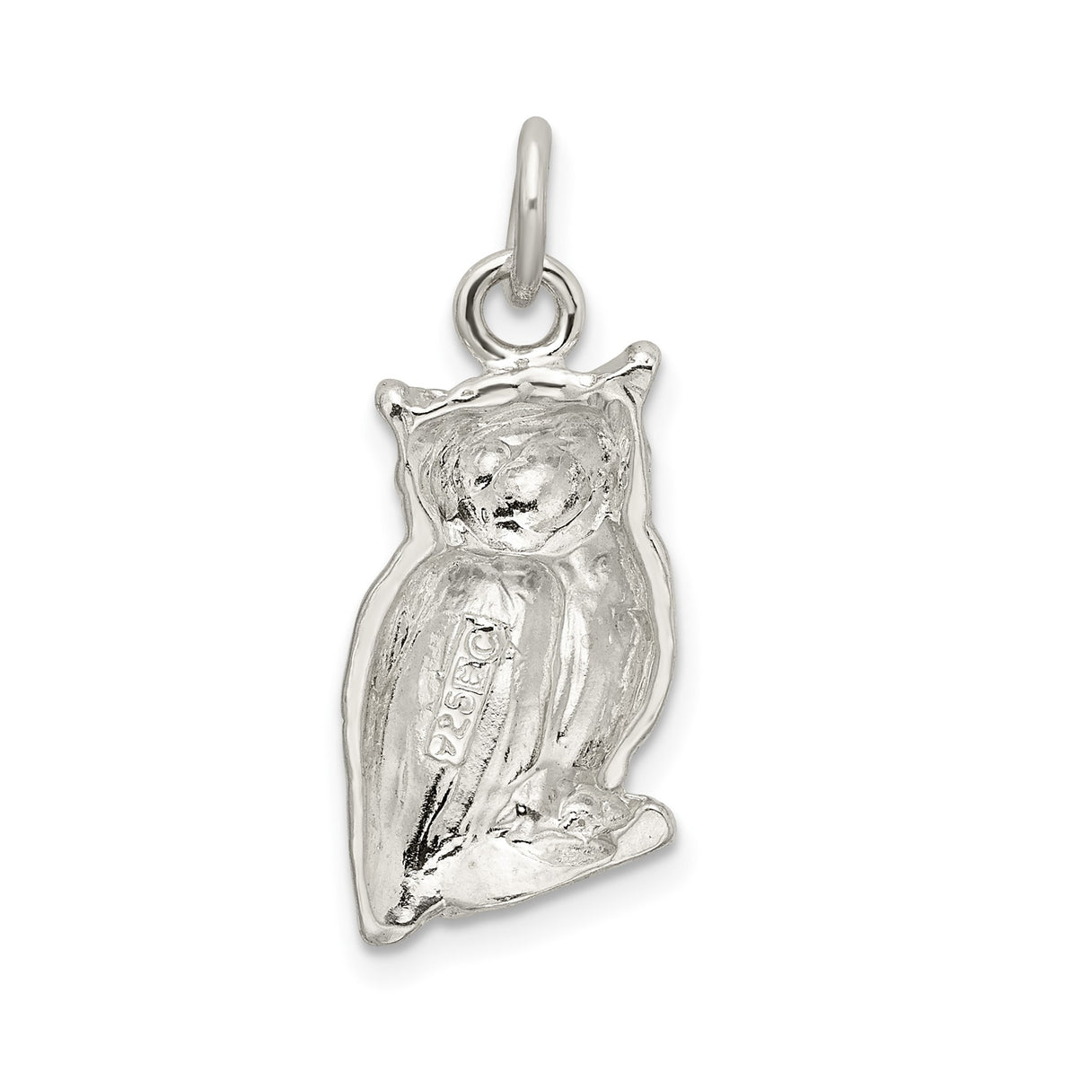 Sterling Silver Owl Pendant with Realistic Perched Owl Design, Symbolic Nature Jewelry