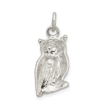 Sterling Silver Owl Pendant with Realistic Perched Owl Design, Symbolic Nature Jewelry