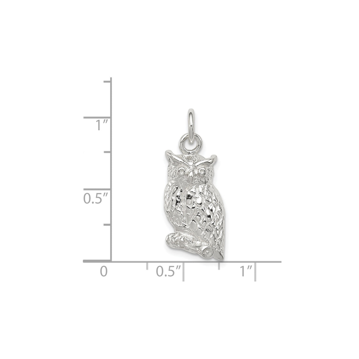 Sterling Silver Owl Pendant with Realistic Perched Owl Design, Symbolic Nature Jewelry
