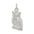 Sterling Silver Owl Pendant with Realistic Perched Owl Design, Symbolic Nature Jewelry