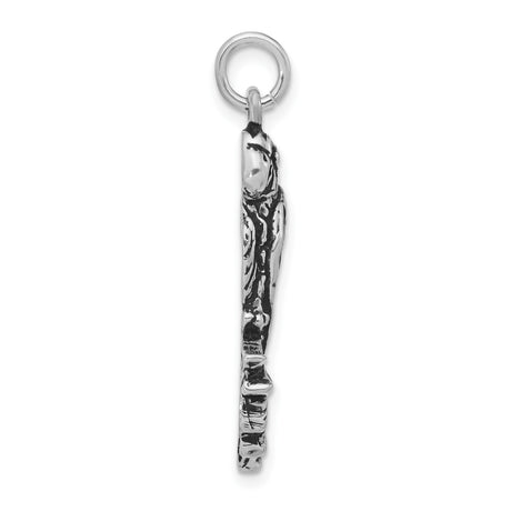 Sterling Silver Parrot Pendant, Realistic Tropical Bird Design, Nature-Inspired Jewelry