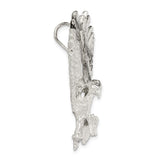 Sterling Silver Eagle Pendant with Outstretched Wings, Patriotic Military Jewelry for Men