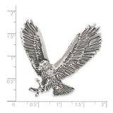 Sterling Silver Eagle Pendant with Outstretched Wings and Talons, Nature-Inspired Statement Jewelry