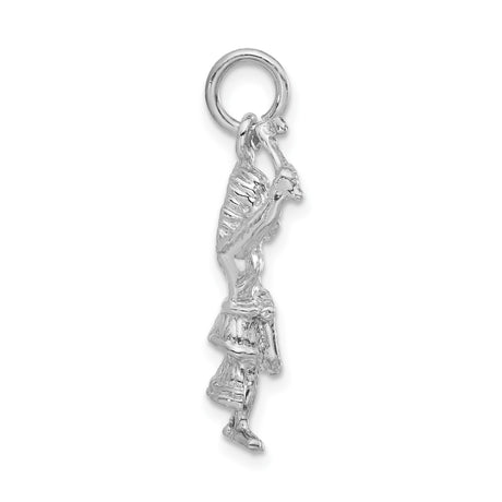 Sterling Silver Warrior Pendant with Feather Headdress, Tribal Symbolic Design for Men