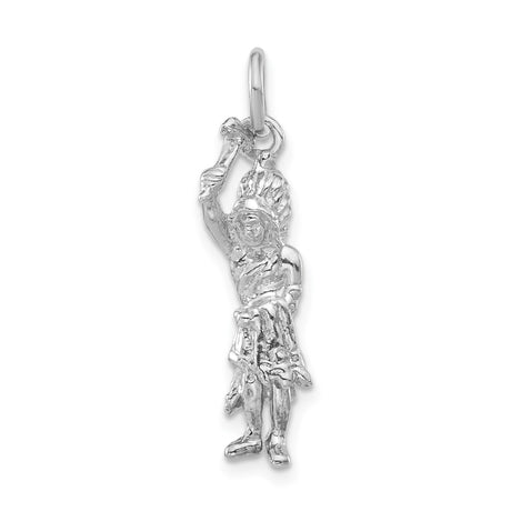 Sterling Silver Warrior Pendant with Feather Headdress, Tribal Symbolic Design for Men