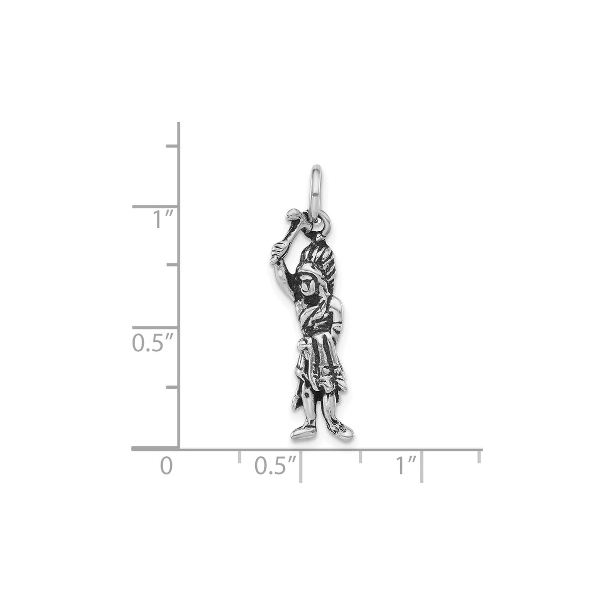 Sterling Silver Warrior Pendant with Club and Headdress, Tribal and Mythological Design