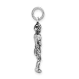 Sterling Silver Native American Warrior Pendant with Feathered Headdress and Bow Detail