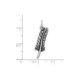 Sterling Silver Feather Pendant with Etched Boho, Tribal, and Nature Motifs