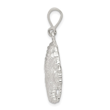 Sterling Silver Native American Chief Pendant with Headdress Design, Tribal Style for Men
