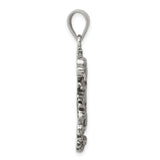 Sterling Silver Dragon Pendant with Detailed Asian Style Design for Men or Unisex