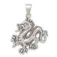 Sterling Silver Dragon Pendant with Detailed Asian Style Design for Men or Unisex