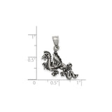 Sterling Silver Winged Dragon Pendant with Gothic Medieval Fantasy Design