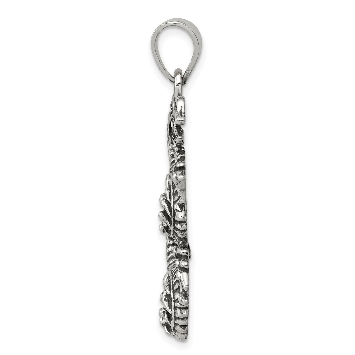 Sterling Silver Dragon Pendant with Detailed Eastern Design, Symbol of Strength and Wisdom