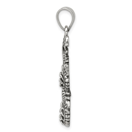 Sterling Silver Dragon Pendant with Detailed Eastern Design, Symbol of Strength and Wisdom