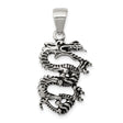 Sterling Silver Dragon Pendant with Intricate Serpentine Design, Asian Inspired Amulet