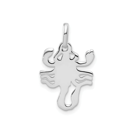 Sterling Silver Scorpion Pendant with Cutout Scorpio Symbol, Unisex Zodiac Jewelry