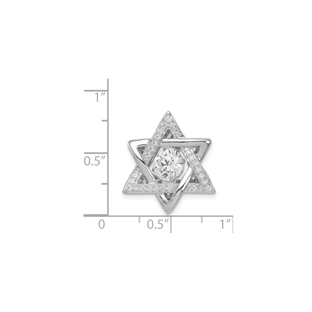 Sterling Silver Star of David Pendant with Cubic Zirconia, Jewish Spiritual Symbol