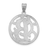 Sterling Silver Pendant, Letter B Monogram Charm with Ornate Script Openwork Design