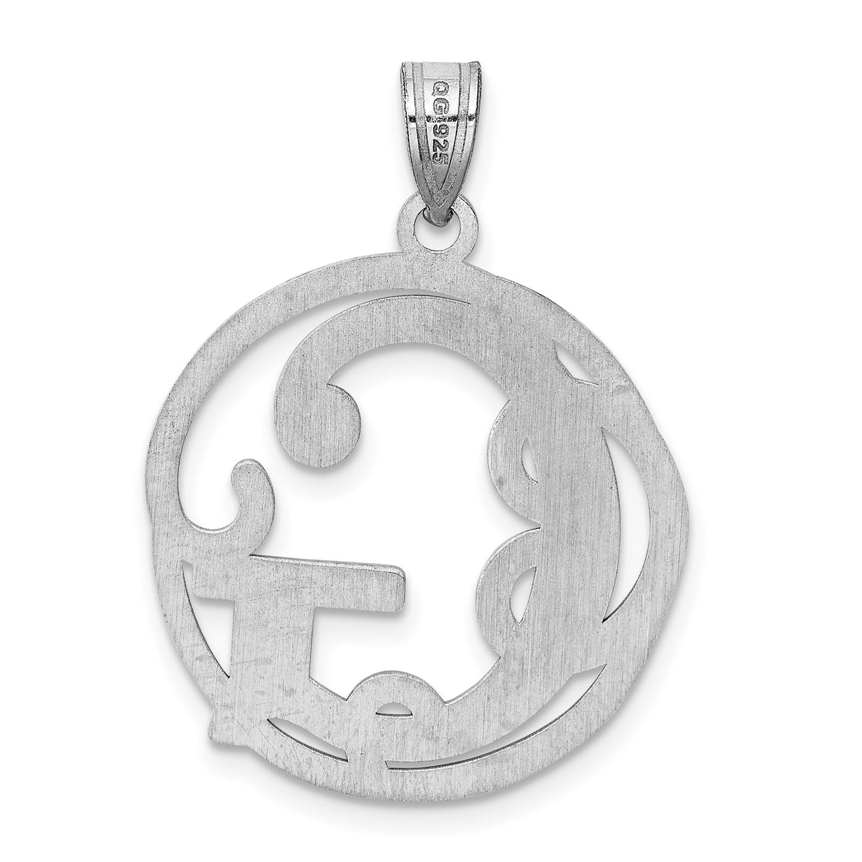 Sterling Silver G Pendant with Scroll Design, Script Letter Alphabet Charm