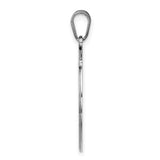 Sterling Silver Initial Pendant with Cutout Letter H, Script Monogram Frame Charm