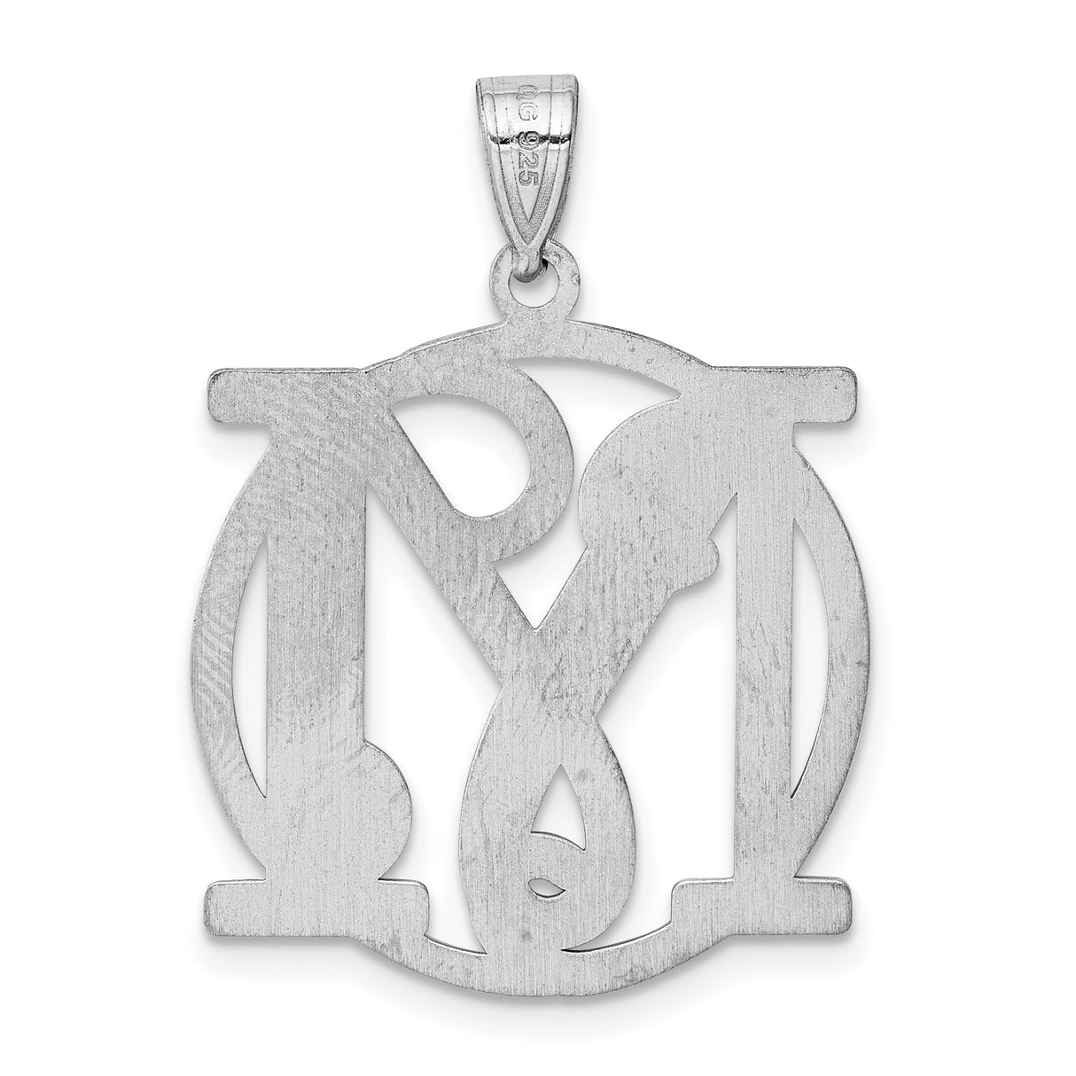 Sterling Silver Monogram Pendant with M Y Letters in Script Design