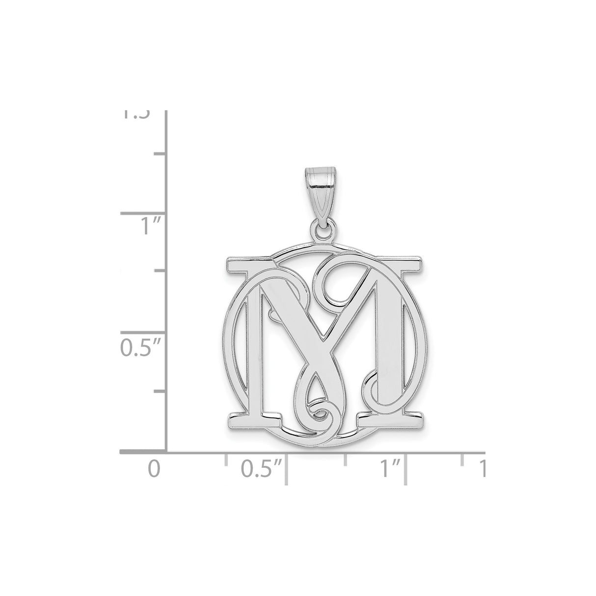 Sterling Silver Monogram Pendant with M Y Letters in Script Design